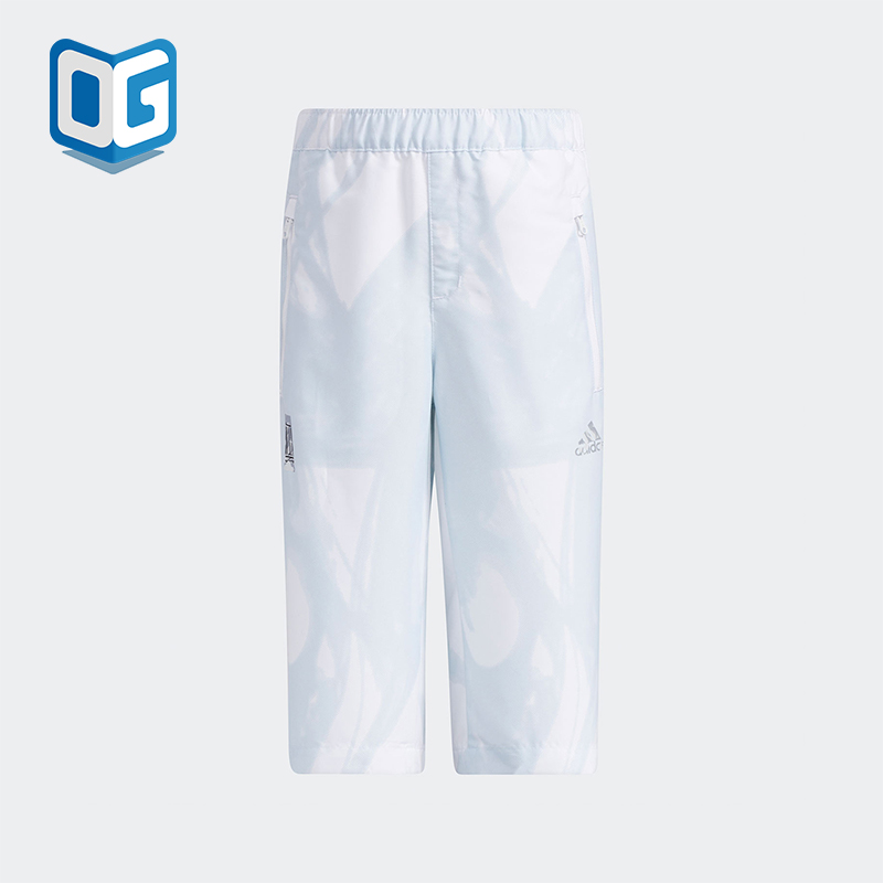 Adidas/阿迪达斯正品WUJI PANTS小童休闲梭织运动七分长裤GP0503