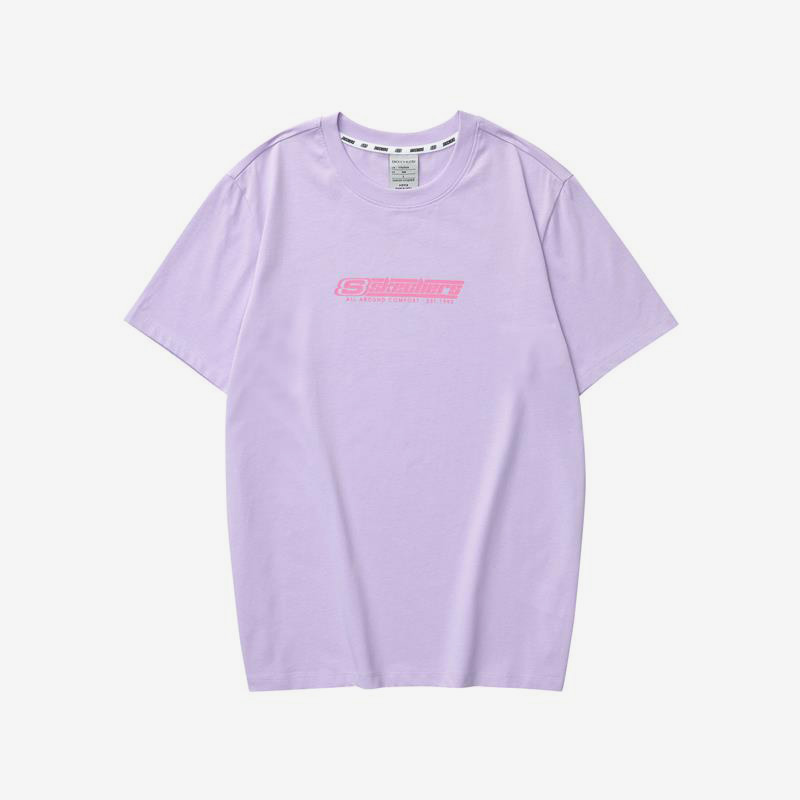 Skechers/斯凯奇正品当季新款男女时尚圆领简约短袖上衣