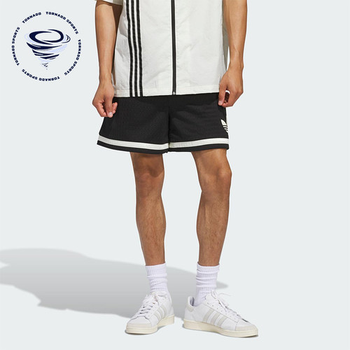 Adidas/阿迪达斯正品三叶草男女网眼透气休闲运动梭织短裤JD5198