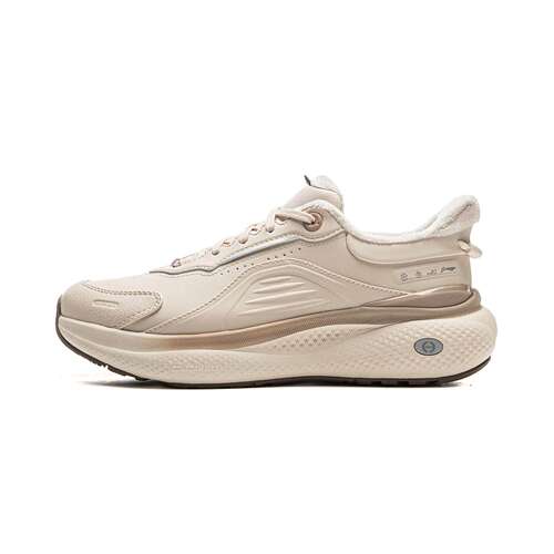 李宁正品SOFT PLUS 2 FLEECE女子简约舒适百搭运动休闲鞋AGLV148
