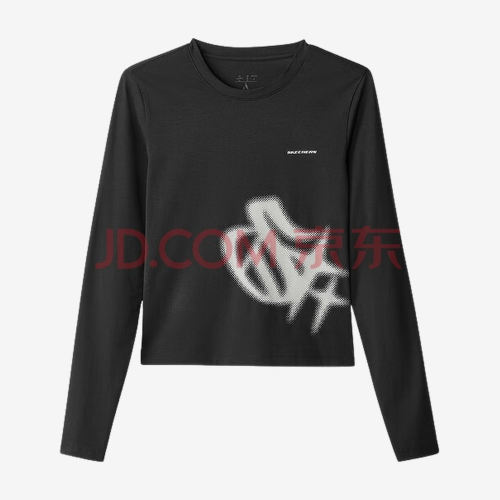 Skechers斯凯奇正品女子修身柔软舒适圆领长袖T恤L424W132-0018