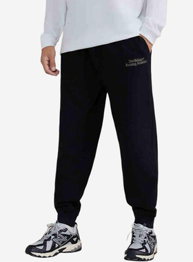 New Balance/NB正品新款男子宽松透气针织束脚长裤MLE31171-BK