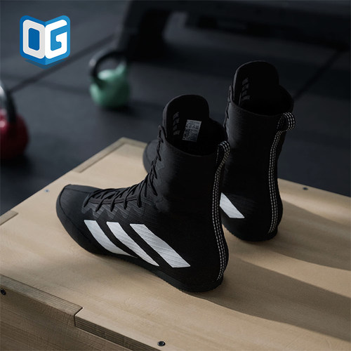Adidas/阿迪达斯正品BOX HOG 4男女训练室内高帮拳击运动鞋JS4684