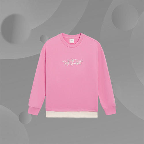 Lining/李宁正品秋款大童撞色设计时尚印花套头无帽卫衣YWDR534