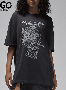 Nike/耐克正品JORDAN女士印花图案落肩经典透气短袖FV7119-045