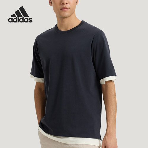 Adidas/阿迪达斯正品COTTON T-SHIRT男士简约日常短袖T恤KG0823