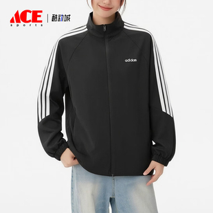 Adidas/阿迪达斯正品新款女士运动保暖经典拉链跑步外套KQ5370