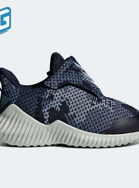 Adidas/阿迪达斯正品小童魔术贴低帮一脚蹬跑步运动休闲鞋B96363