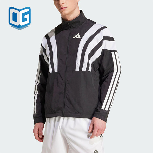 Adidas/阿迪达斯正品2025秋季款男士休闲跑步立领运动外套HZ3692