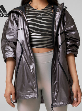 Adidas/阿迪达斯官方正品2021新款女子SMC运动连帽夹克外套H09046