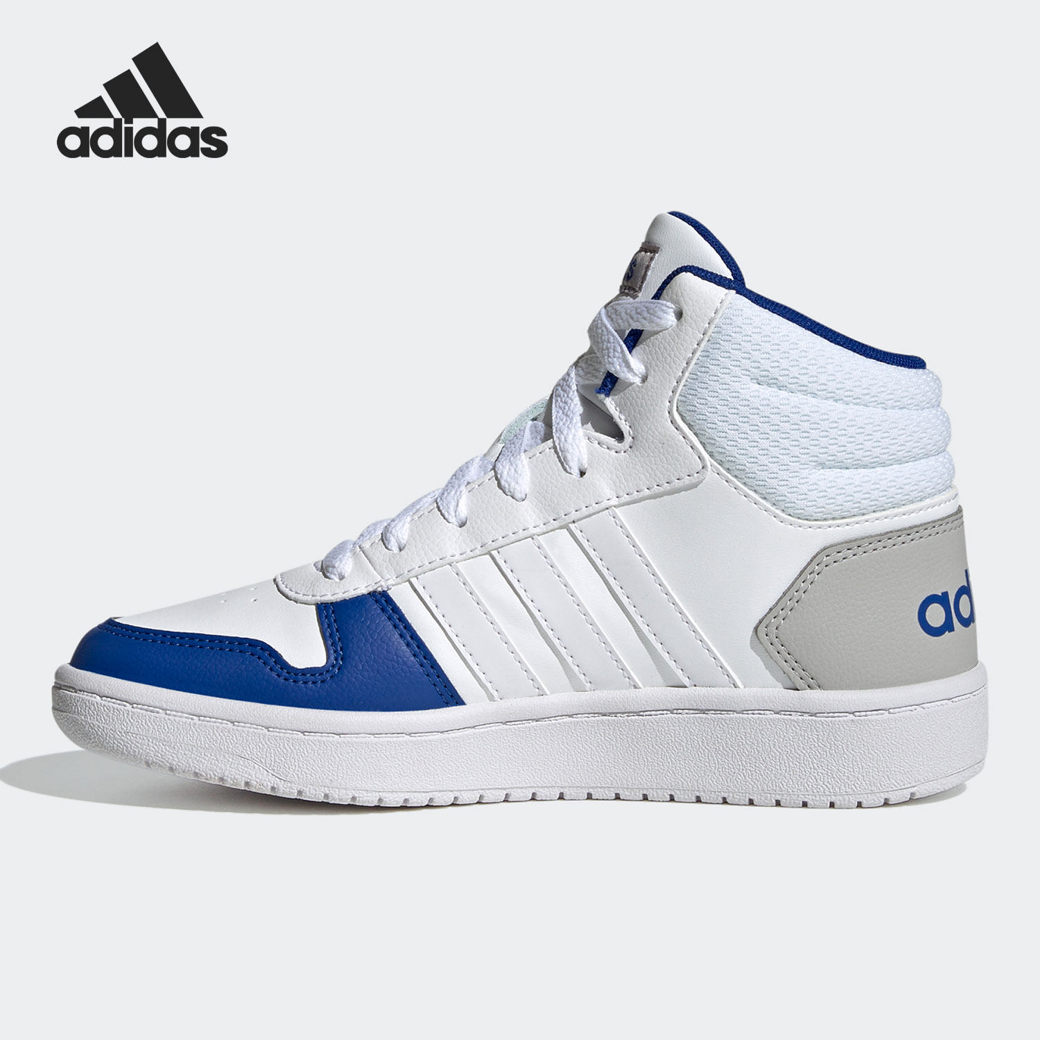 Adidas/阿迪达斯白色蓝色儿童时尚潮流运动休闲舒适篮球鞋GZ7770
