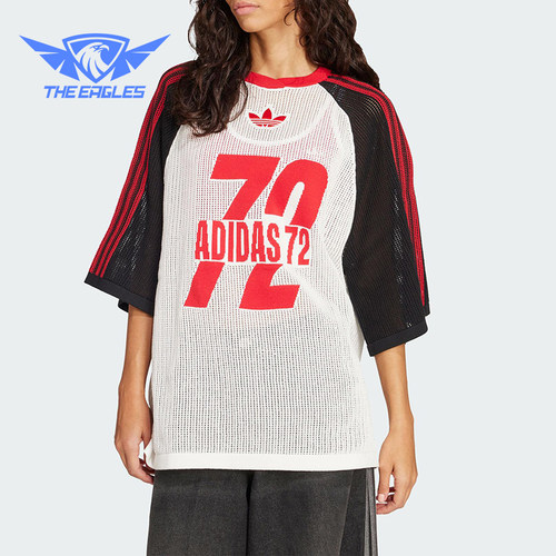 Adidas/阿迪达斯正品三叶草女士经典运动透气网面球衣短袖KD2269