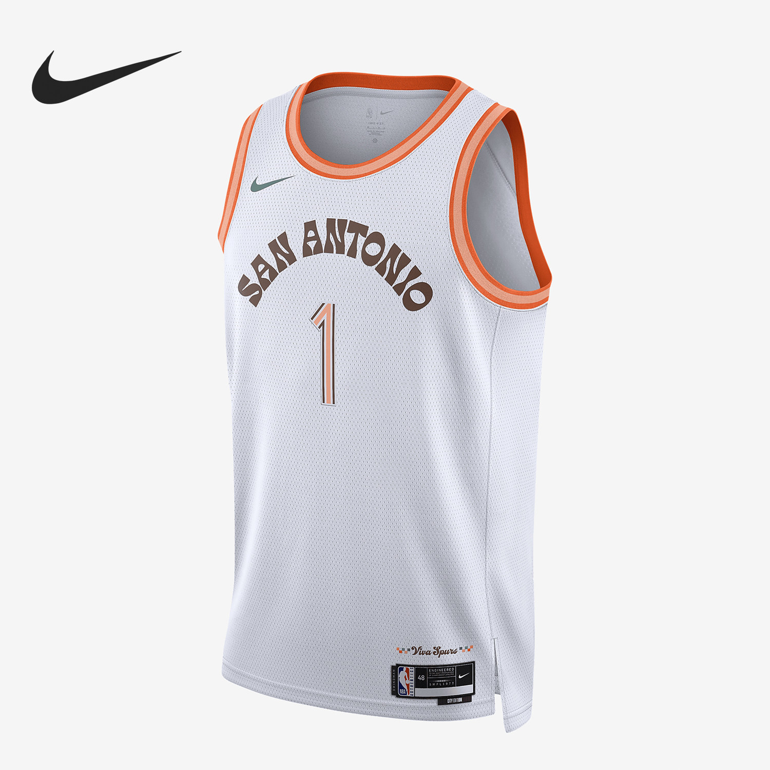 Nike/耐克圣安东尼奥马刺队男速干舒适圆领球衣T恤DX8519-102