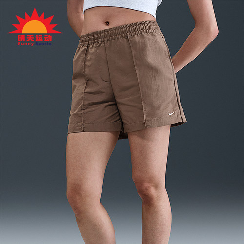 Nike/耐克正品纯色松紧腰三分休闲短裤新款经典女短裤FV6623-233