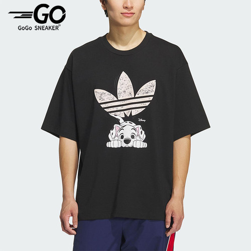 Adidas/阿迪达斯正品三叶草男士休闲宽松日常印花透气短袖KG6684