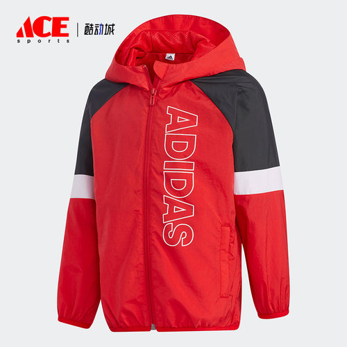 Adidas/阿迪达斯正品春季大小童连帽运动茄克外套 GP0372