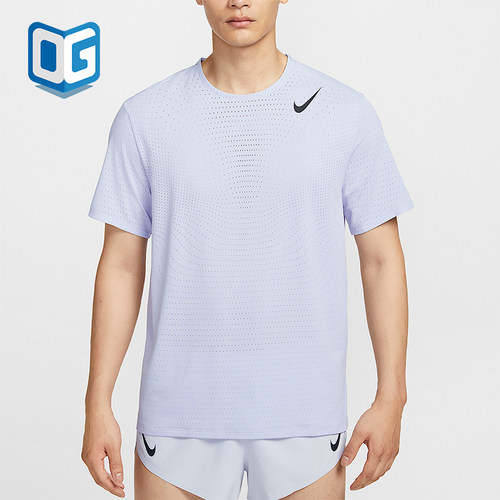 Nike/耐克正品Dri-FIT 男士圆领透气网眼跑步训练短袖HJ3378-057