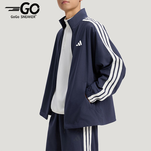 Adidas/阿迪达斯正品2026春季款男士立领经典印花休闲外套KR2547