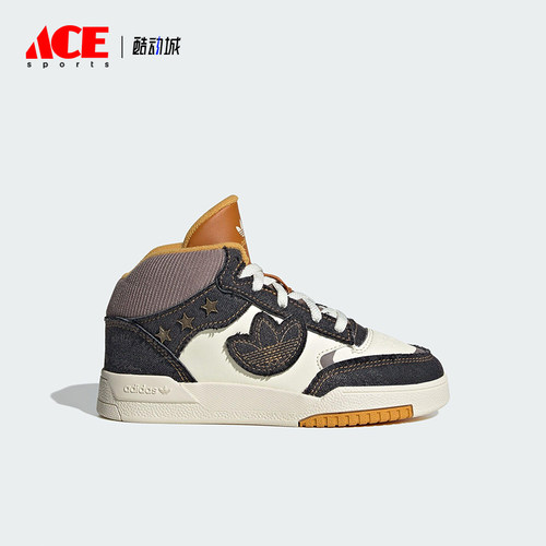 Adidas/阿迪达斯正品三叶草小童运动中帮系带耐磨休闲鞋JS2485