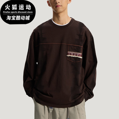 Adidas/阿迪达斯正品三叶草男士复古针织运动宽松长袖T恤KW5672