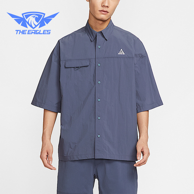 Nike/耐克正品2025夏季款男士翻领梭织经典轻盈衬衫HJ2884-437