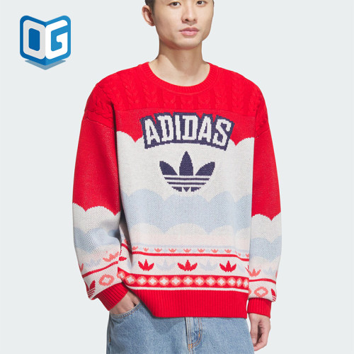Adidas/阿迪达斯正品三叶草男女款圆领时尚长袖毛衣JL8367