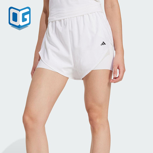 Adidas/阿迪达斯正品2025夏季款女士高腰经典运动训练短裤KB3141