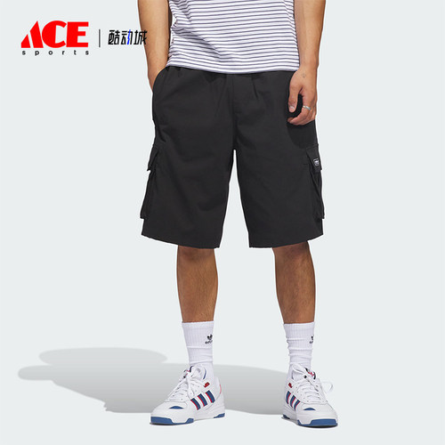 Adidas/阿迪达斯正品三叶草男士透气滑板风工装运动短裤KE1027