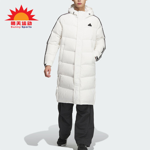 阿迪达斯男女保暖侧开排扣羽绒服