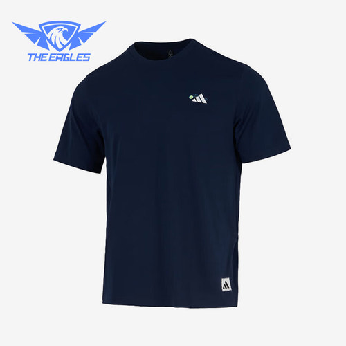 Adidas/阿迪达斯正品2025秋季款男士套头运动透气圆领短袖KC5319
