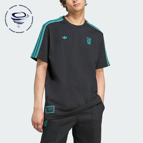 Adidas/阿迪达斯正品三叶草男士运动圆领透气耐穿足球短袖JW5470