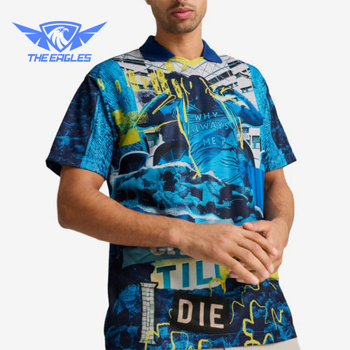Puma/彪马正品男士满印提花图案短袖运动套头Polo衫779126-75