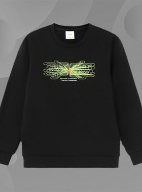 李宁男大童运动生活系列加绒套头运动卫衣年秋季新款YWDR563