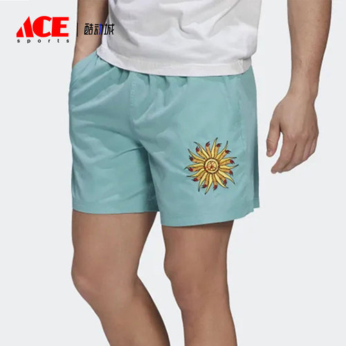Adidas/阿迪达斯正品三叶草男士运动时尚印花直筒休闲短裤HT6583