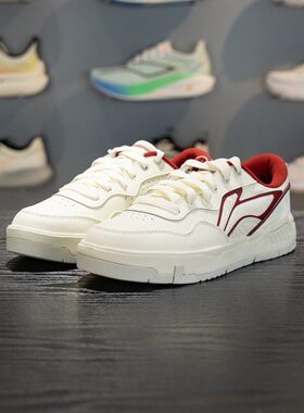 李宁正品COMMON 80s男子减震耐磨透气运动休闲低帮板鞋AGCW013-1