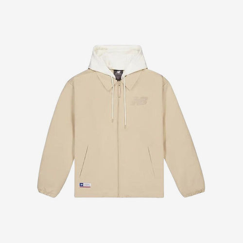 New Balance新百伦正品男拼接保暖连帽棉服NQE11011-BEI