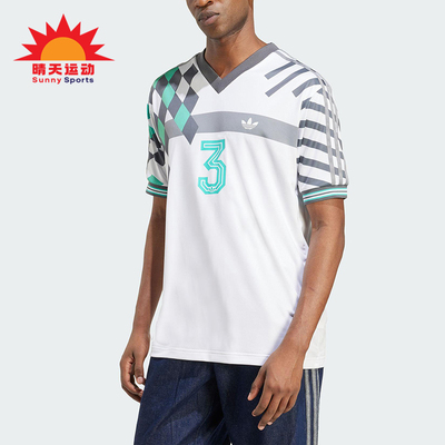 Adidas/阿迪达斯正品三叶草男士运动经典印花V领球衣短袖KD4870