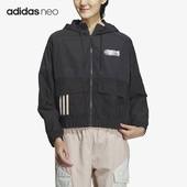 女子休闲加绒运动连帽外套IK3432 NEO新款 Adidas 阿迪达斯正品