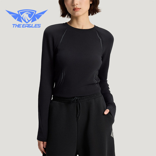 Adidas/阿迪达斯正品2026女士针织运动经典修身弹力长袖T恤KV4860