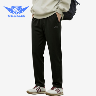 Adidas/阿迪达斯正品简约纯色中腰男黑色经典休闲休闲裤KQ5308