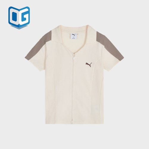 Puma/彪马正品女士复古T7运动休闲拼接短袖POLO衫639813-87
