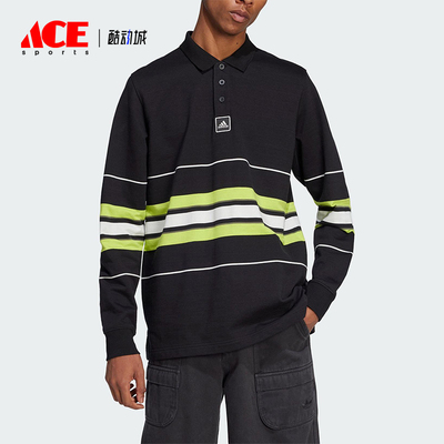 Adidas/阿迪达斯正品新款男士条纹休闲翻领运动POLO衫JD5391
