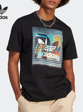 Adidas/阿迪达斯正品三叶草夏季男子运动印花短袖T恤IC5729