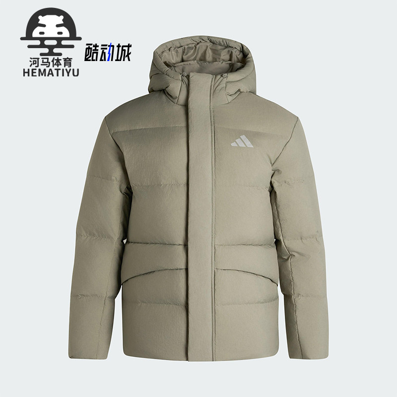 Adidas/阿迪达斯正品2025LINEAR男士运动保暖连帽羽绒服KR0937