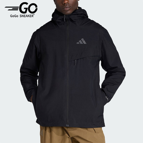 Adidas/阿迪达斯正品MT 2L RAIN J男士运动户外连帽冲锋衣JY4118