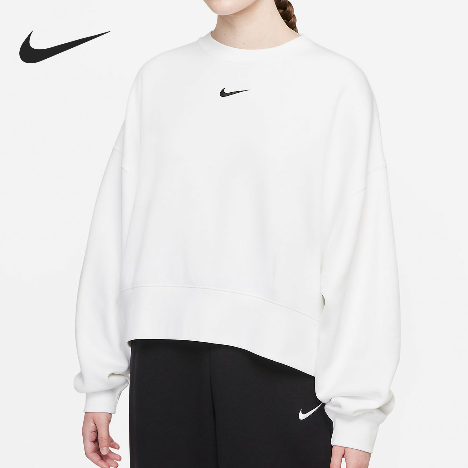 Nike/耐克官方正品 ESSNTL FLC CREW 女子运动卫衣 DJ7666-100
