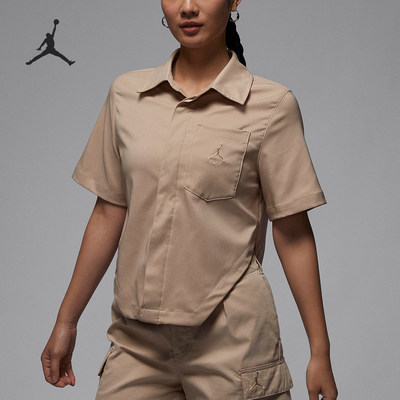 Nike/耐克正品JORDAN女士运动潮流翻领美式短袖FN5767-244