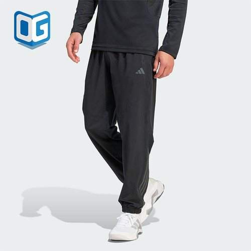 Adidas/阿迪达斯正品2026男士休闲训练梭织健身运动长裤KT3131