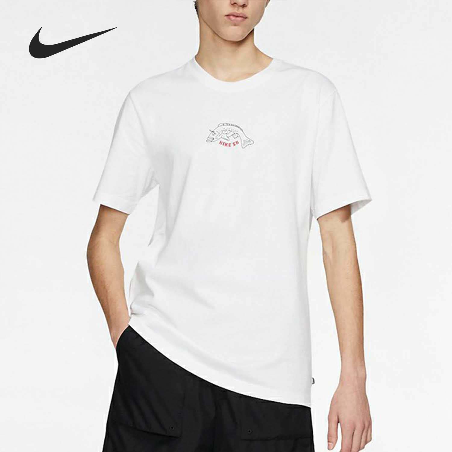 休闲针织印花卡通圆领短袖T恤