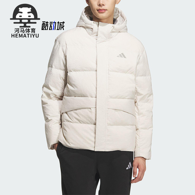 Adidas/阿迪达斯正品LINEAR男女运动日常保暖连帽羽绒服KQ5523